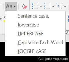 lowercase text in microsoft word