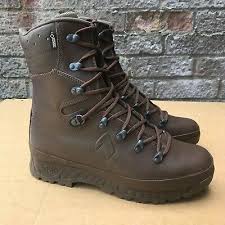 Uk British Army Surplus Issue Haix High Liability Combat Boot Male Brown Leather Ebay
