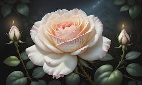 botanic white rose flower