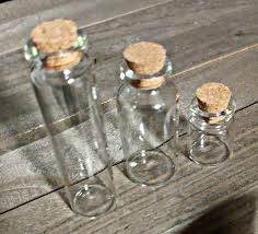 Glass Cork Bottles 3 Clear Container