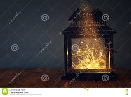 Image Of Fairy Lights Inside Old Lantern Stock Image Image