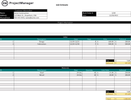 job estimate template for excel free
