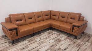 l shaped 6 seater leather sofa set in