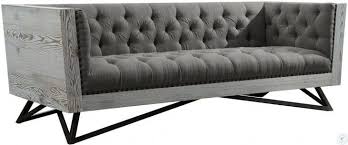 Regis Gray Fabric Contemporary Sofa In