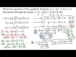 Quadratic Function Y Ax 2 Bx C