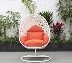 leisuremod white wicker hanging egg