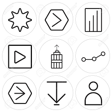 Set Of 9 Simple Editable Icons Such As User Down Arrow Youtube