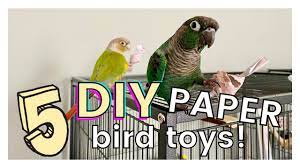 5 easy diy bird toys using just paper