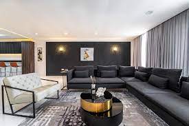 black and white living room in nigeria