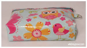 oilcloth boxy bottom zipper pouch with