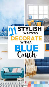 decor that go with a blue sofa