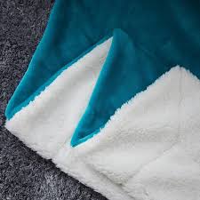 jml teal microfiber twin sherpa blanket
