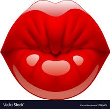 red kissing lips royalty free vector