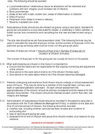 Guideline For The Use Of Subcutaneous Hydration In