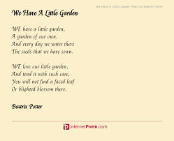 Little Garden Poem By Beatrix Potter