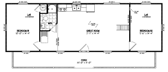 15x48 Cape Cod Recreational Floor Plan