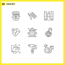 group of 9 outlines signs and symbols