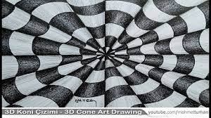Üç Boyutlu 3D Koni Nasıl Çizilir? - 3D Cone Op Art Style Tutorial Drawing -  YouTube