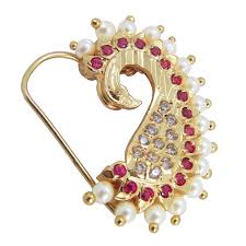 Buy 9blings Peacock Bridal Collection Pearl Ruby Gold Plated