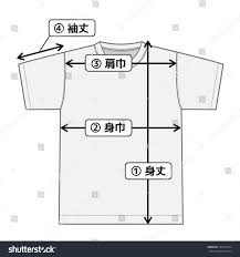 Tshirt Illustration Size Chart Japanese Stock Image