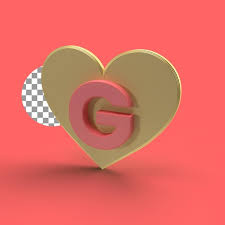 G 3d Rendering On Golden Love Lettering