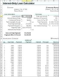 Interest Only Amortization Schedule Excel Daily Interest Calculator