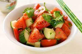 Chinese Cucumber Tomato Salad Recipe gambar png
