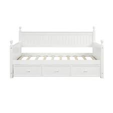 white wood daybed with 3 drawers twin