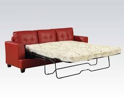 red bonded leather modern sofa w queen
