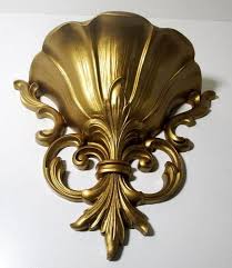 Vintage Homco Gold Resin Wall Sconce