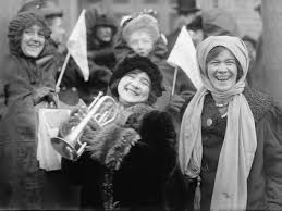 women s right to vote writework rose sanderson women s suffragists demonstrate in 1913 the triangular pennants read