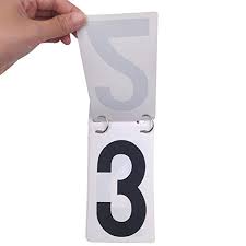 Gogo 6 Sets Score Reporter Number Flip Chart For Scoreboard 0 9 Replacement Cards Black
