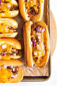 cheesy baked chili dogs easy dinner ideas