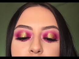 pink gold halo eye makeup tutorial