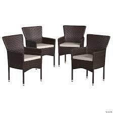 Modern Espresso Wicker Patio Chairs