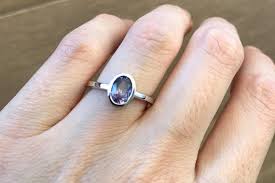 small mystic topaz oval ring stackable