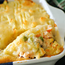 fish pie with mashed potato topping