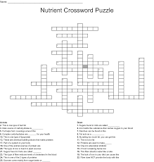 nutrition crossword puzzles