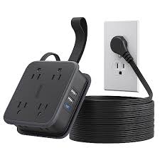 10 ft flat extension cord power strip