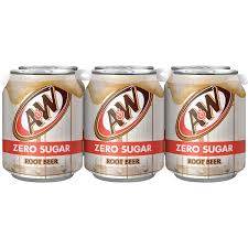 a w zero sugar root beer soda 8 fl oz