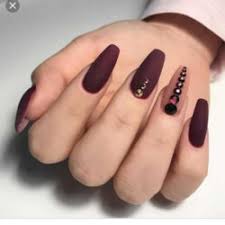 Burgundy base for this nail pointy design is an obvious one. Burgundy Nails Ideas The Best Images Bestartnails Com