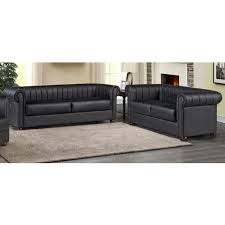 Iyo Chesterfield Black Bonded Leather 3