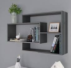 Floating Shelves Grey Rack High Gloss