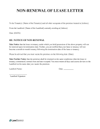 free not renewal lease letter