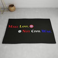 make love not civil war rug by