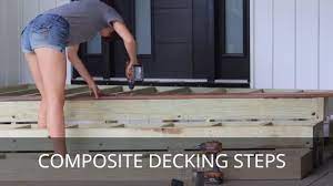Composite Decking Front Steps Complete Tutorial - YouTube