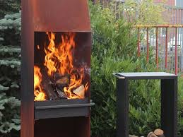 Outdoor Corten Steel Fireplace