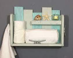 Beach Bathroom Shelf With Hooks