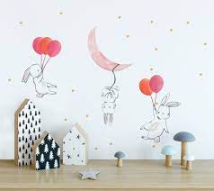 kids wall decal cute bunny wall sticker