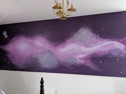How To Paint A Diy Galaxy Wall Mural